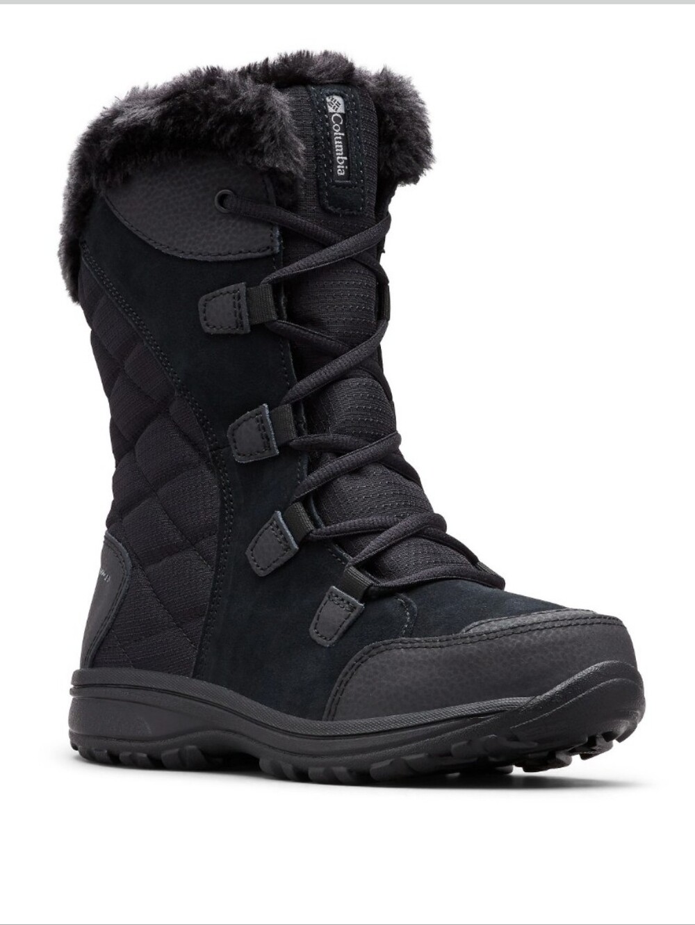 New Columbia Ice Maiden II Faux Fur Lined Black Waterproof Boot 7.5